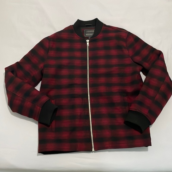 21men Other - 21Men Red & Black Plaid Jacket
